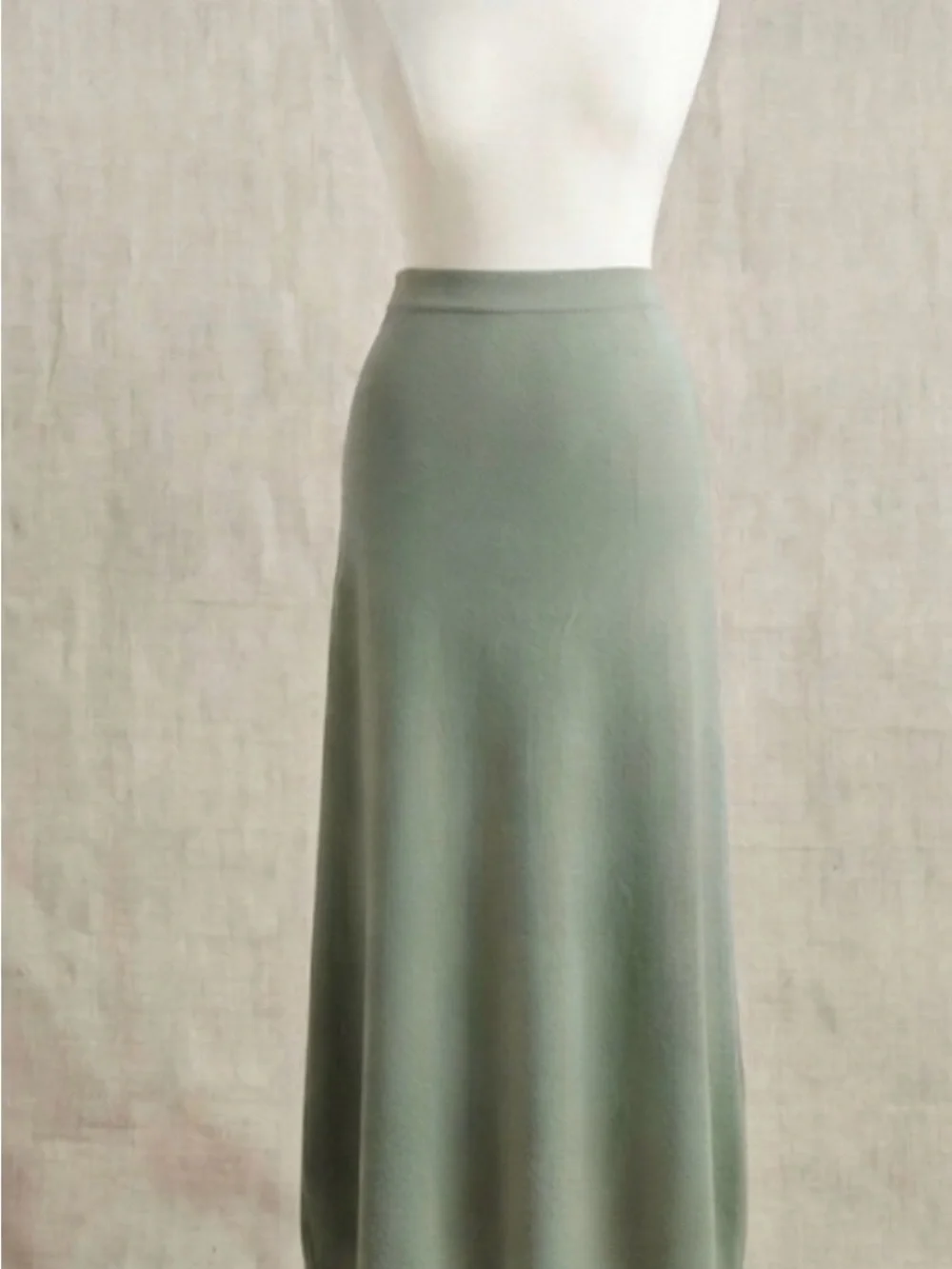 High-Waist Sage Green Maxi Skirt